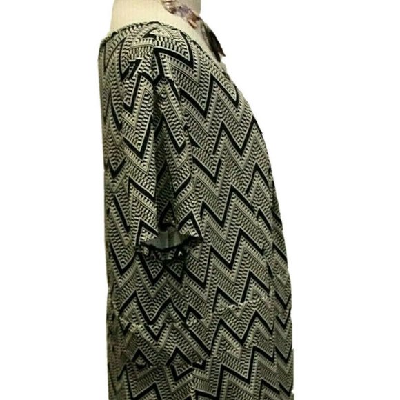 TALBOTS Woman Black & White Geometric Print Dress - Picture 6 of 9